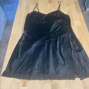 Victoria’s Secret Black Satin Slip Dress Sz Medium
